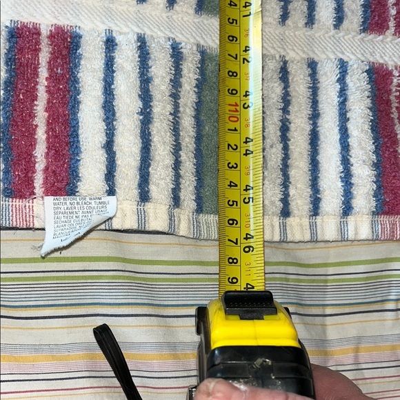 Striped Vintage Towel Set in Red, Green, and White Made in USA - Picture 11 of 12